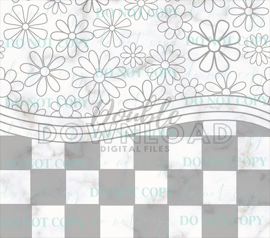 Floral Wavy Checkered tumbler tape file